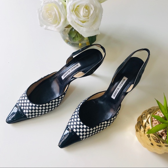 Manolo Blahnik Shoes - Manolo Blahnik Carolyne Woven Sling Back Heels 41